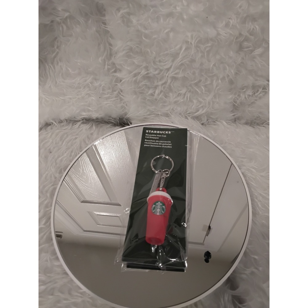 Starbucks Red Reusable Hot Cup Lid Stopper Keychain